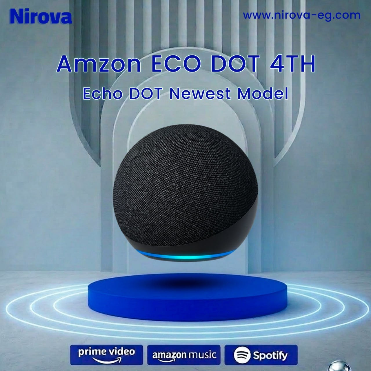 سماعة Nirova الذكية – تحكم صوتي قوي مع Alexa Echo Dot(الجيل الخامس)