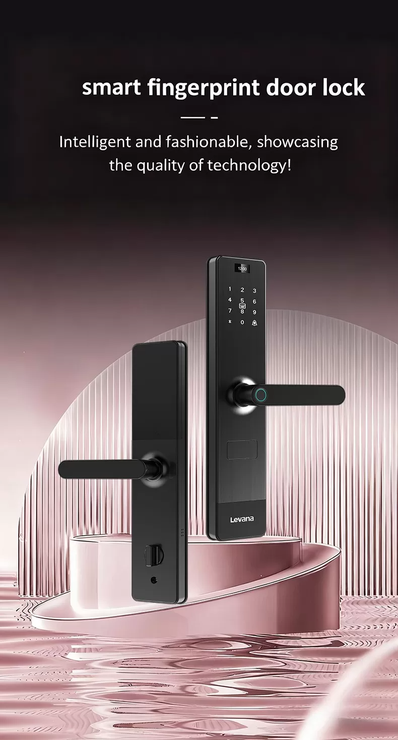 قفل ذكي K80 i – بصمة، كود، كارت، موبايل بتصميم عصري (Levana)